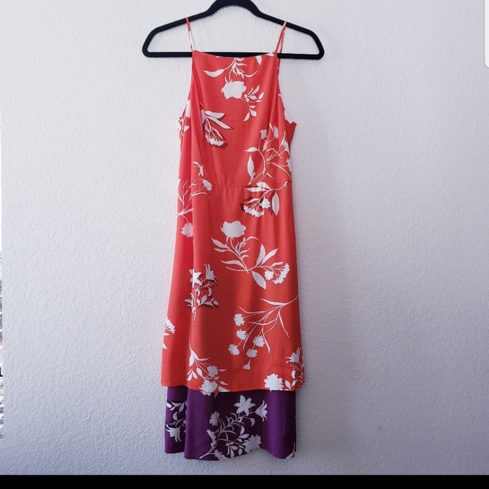 Ann Taylor Orange Purple Summer Dress ♥ - Picture 2 of 6